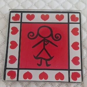 "Love" Art Glass Coaster Turkey Street Art